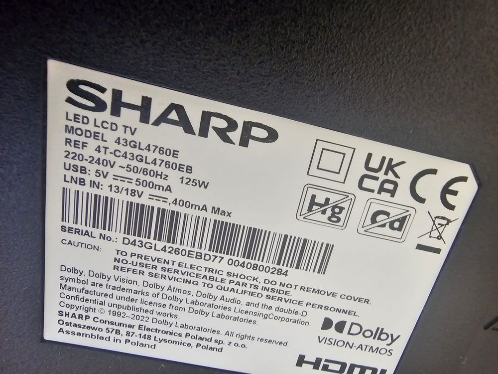 Telewizor Sharp 43 cale na GWARANCJI