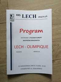 Program meczowy Lech Poznań - Olimpique Marsylia