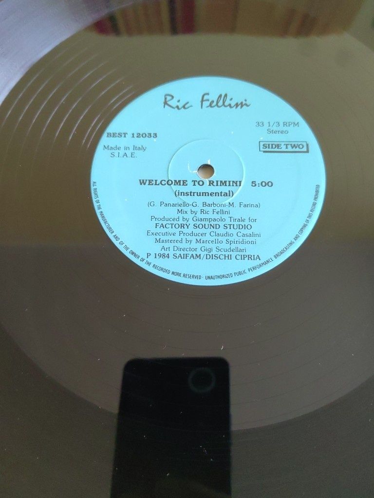 Ric Fellini-Welcome To Rimini, 12"Maxi singiel winylowy Italo disco
