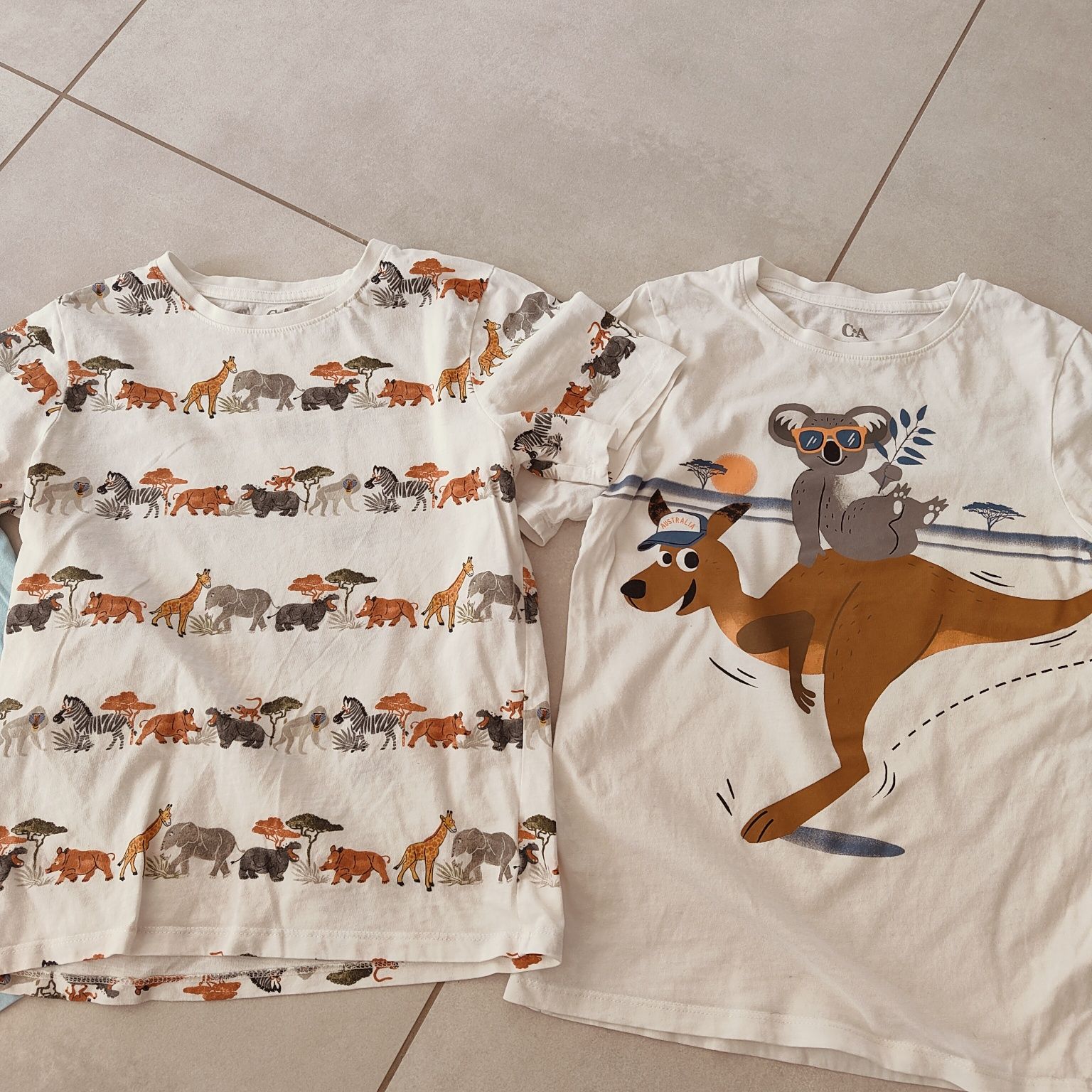 T-shirty bluzki koszulki 140 C&A zestaw