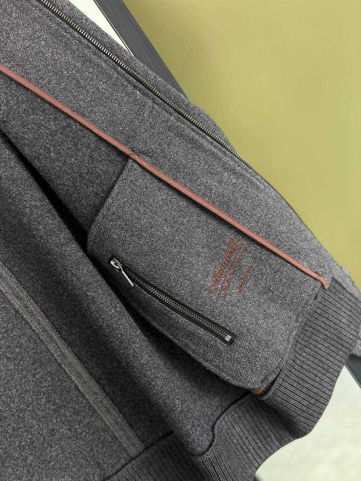 Мужская кашемировая куртка Mandelli серый бомбер v111