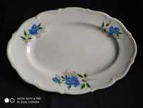 Półmisek owalny Wałbrzych, porcelana PRL, 40x27 cm, kwiaty