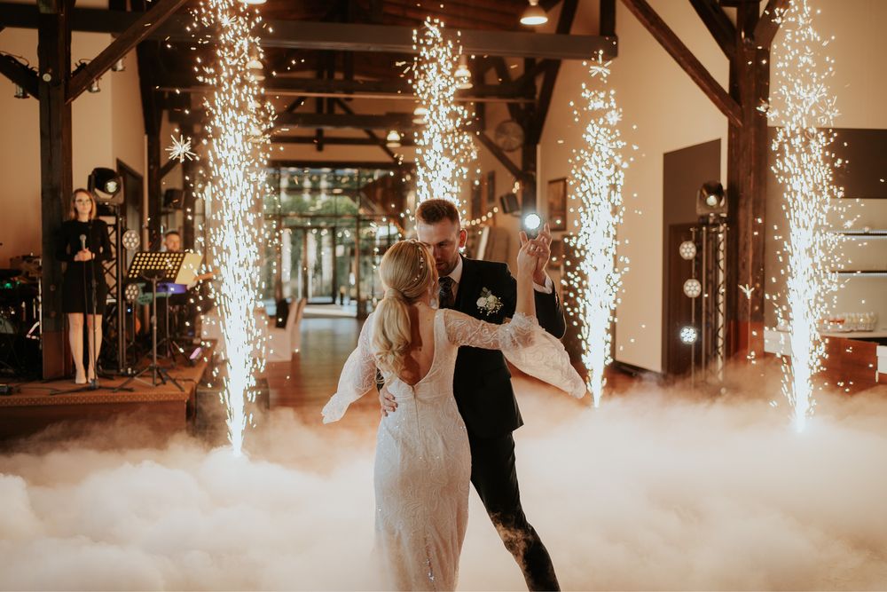 Fotobudka dym napis led miny dymne Bańki, Iskry, Dj, gwiaździste niebo