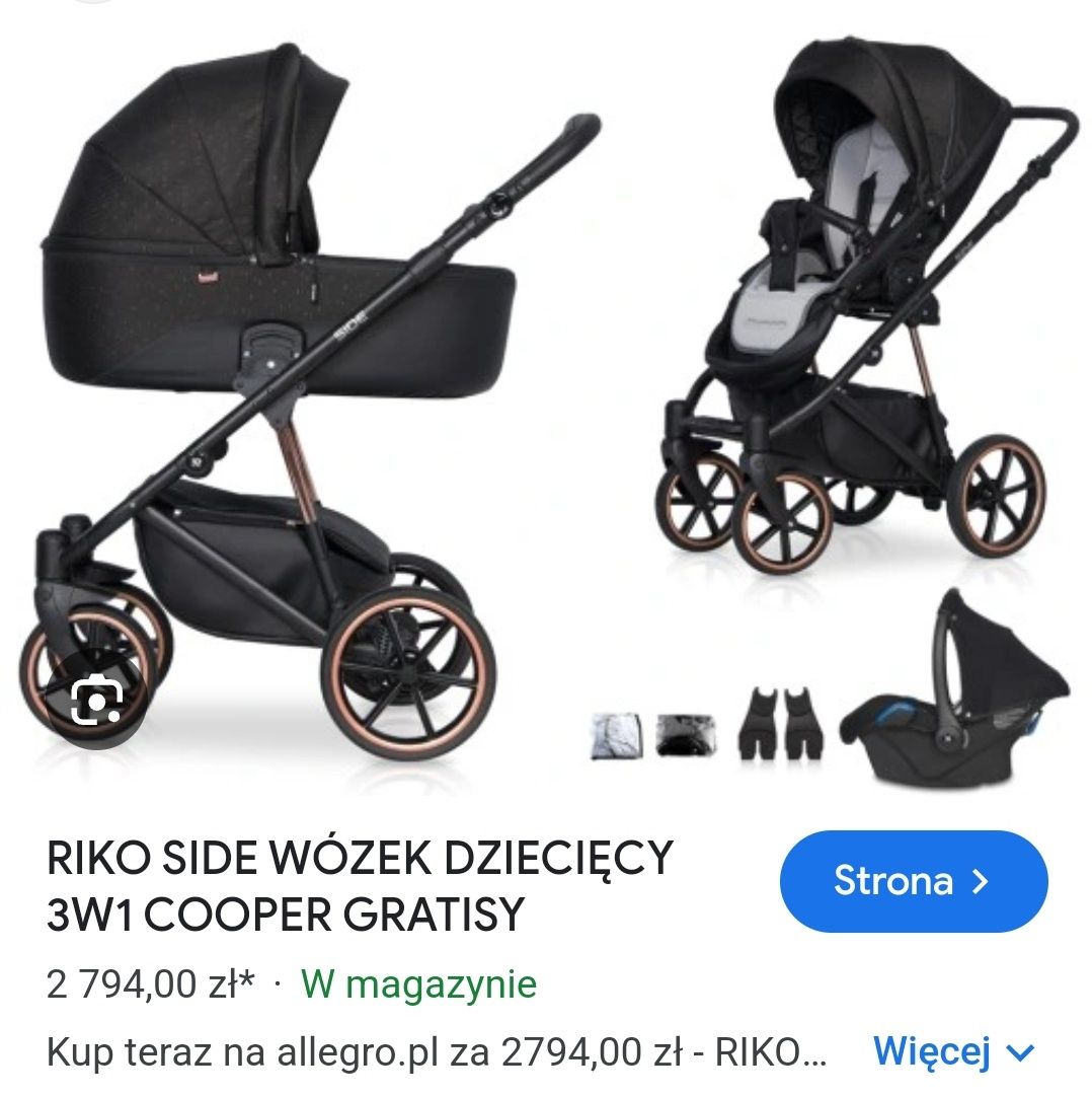 Przepiękny Rico Side Cooper 3w1. SBD.