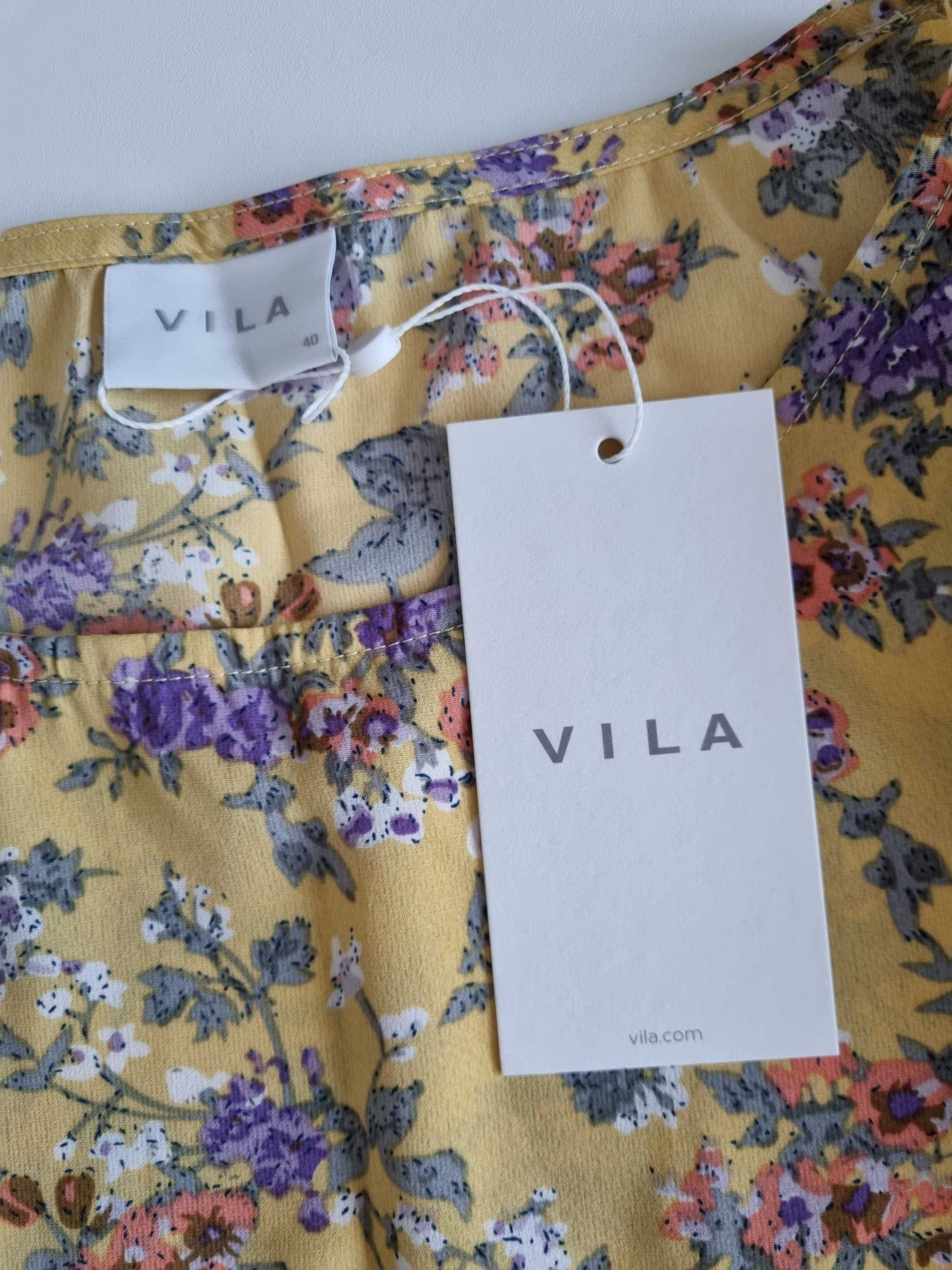 Zwiewna letnia bluzka w kwiaty Vila L
