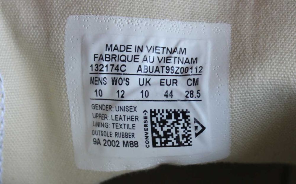 Кеди Converse Chuck Taylor All Star Black Leather Оригінал Шкіра 44.5р