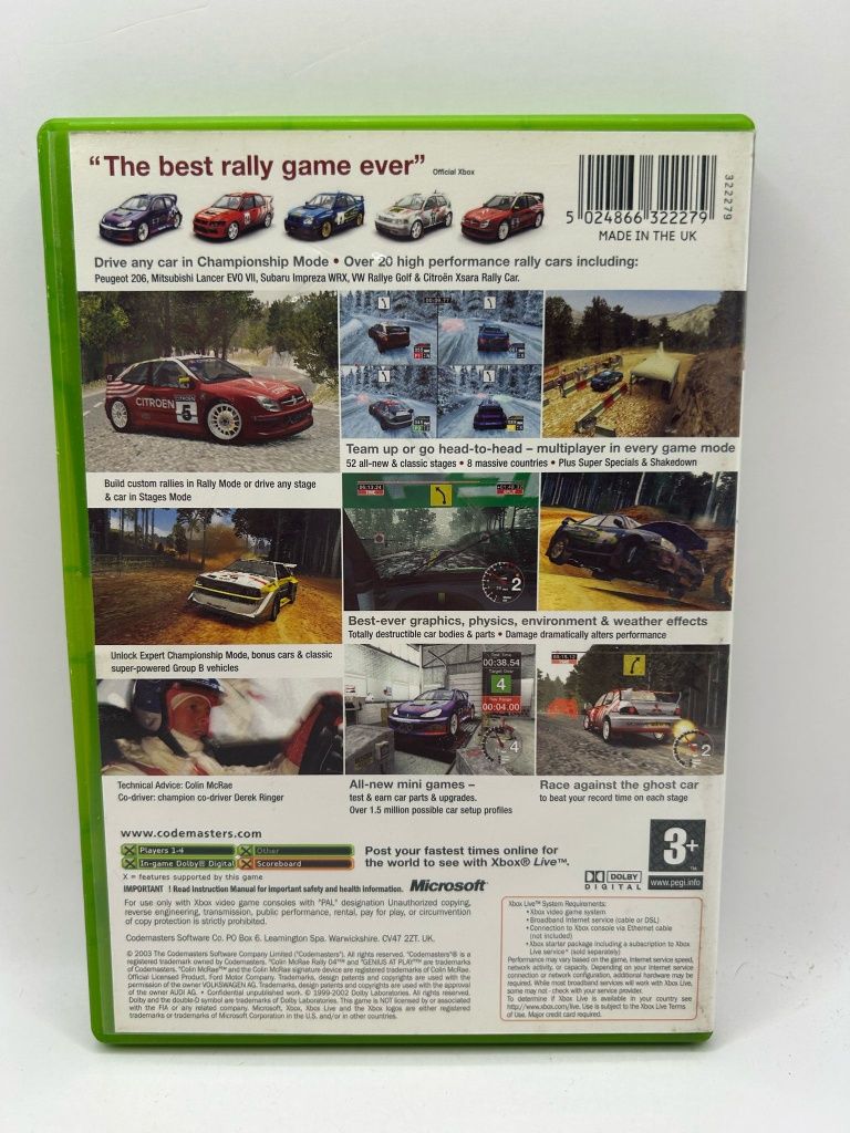 Colin Mcrae Rally 04 3xA Xbox nr 0309