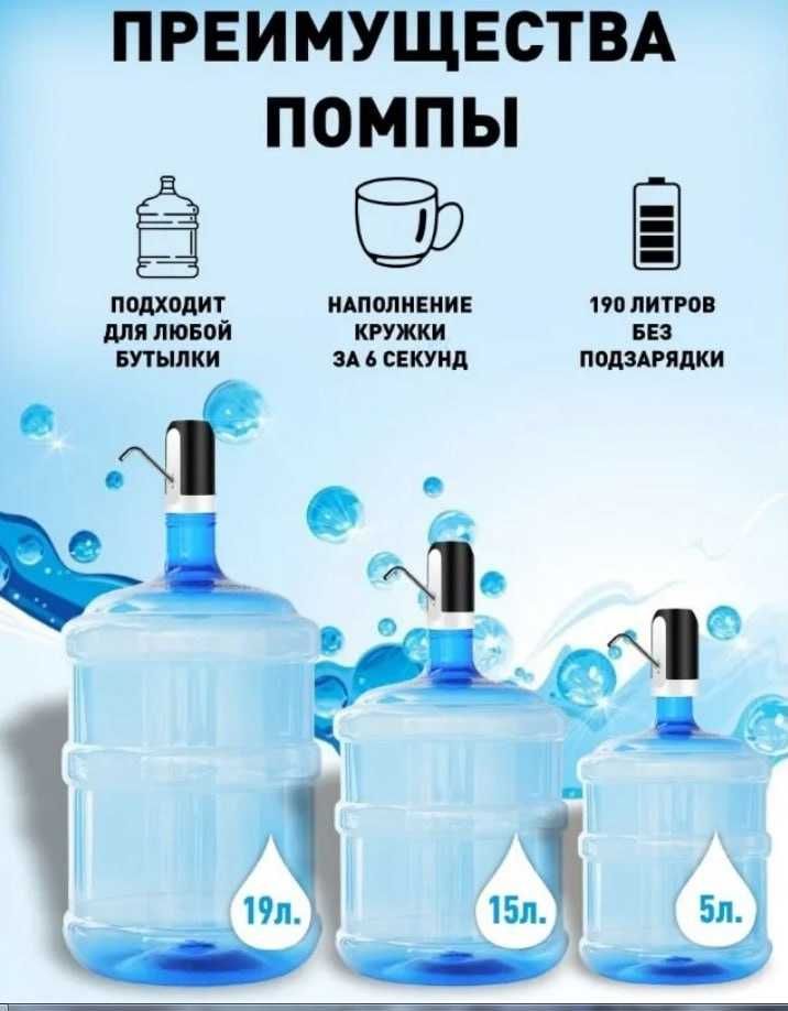 Помпа электрическая аккумуляторная для бутилированной воды