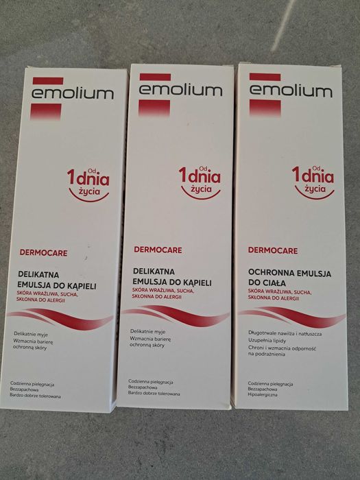 Emolium Dermocare Emulsja do kąpieli x2 i ciała x1 zestaw po 400 ml