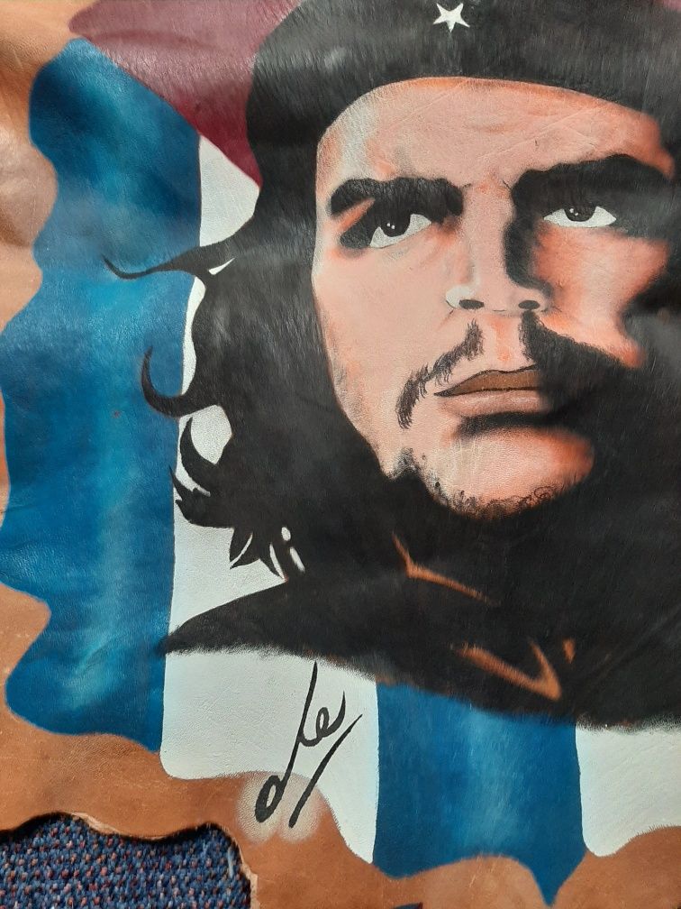 Che Guevara obraz malowany na skorze