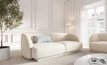 Nowoczesna sofa kanapa 2-os. Miley Boucle Beżowa 180x90x70cm Micadoni
