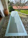 Mesa inox com tampo de vidro