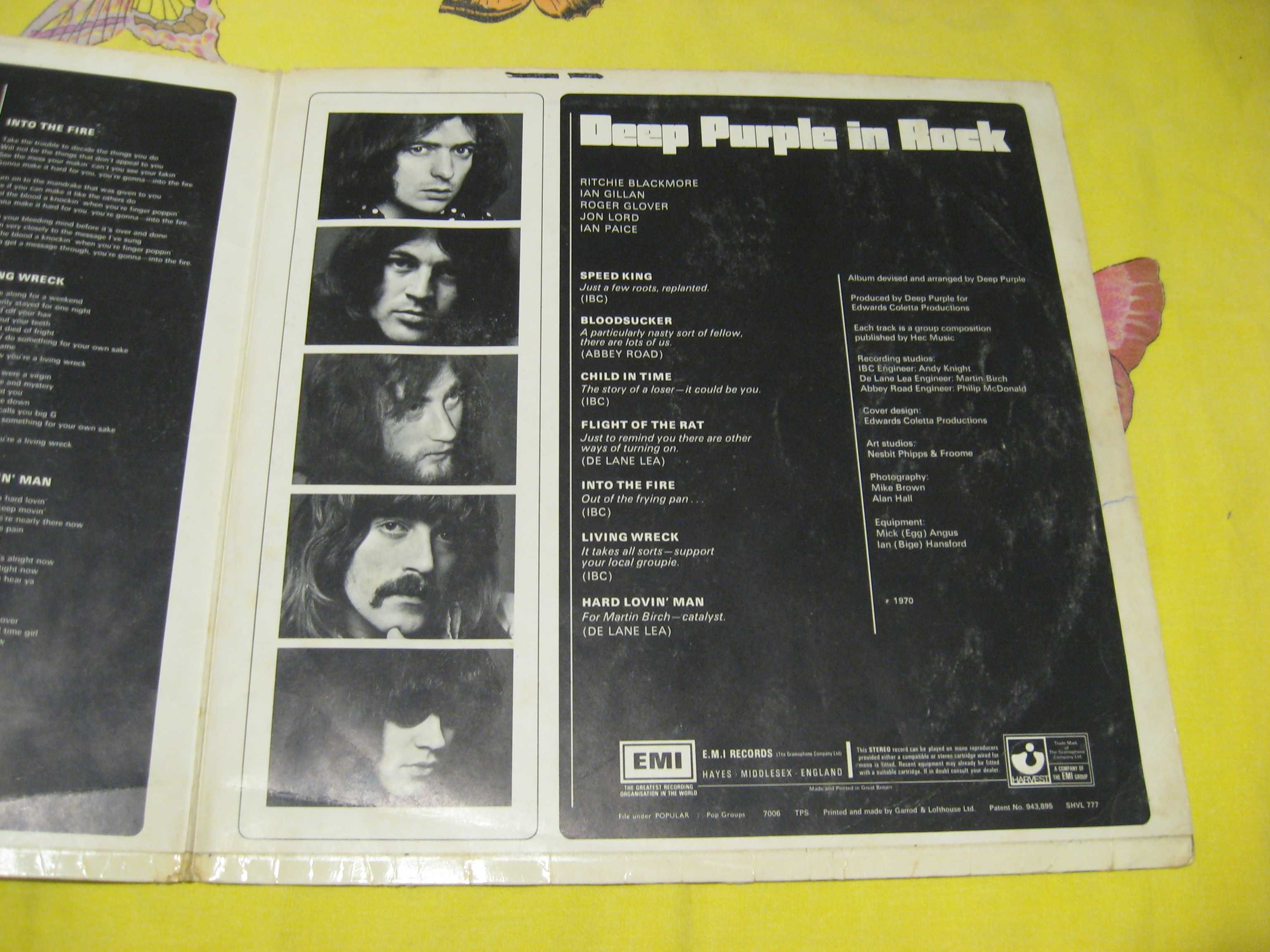 Пластинка виниловая Deep Purple " In Rock" 1970 1 Press UK