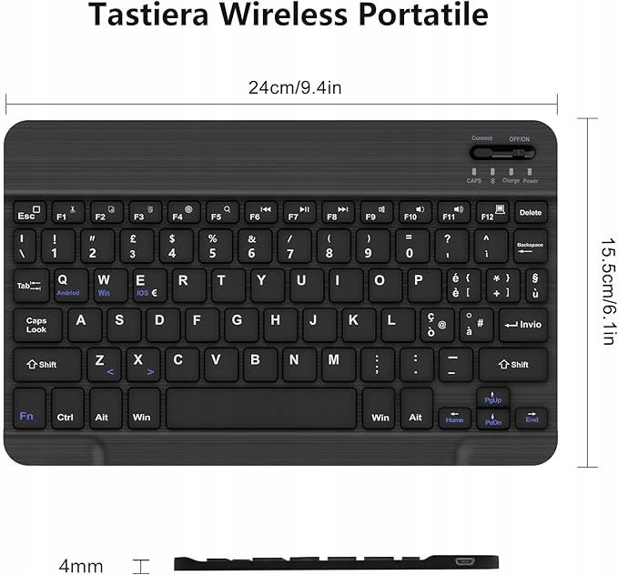 Bezprzewodowa przenośna klawiatura do tabletu iPad Samsung Huawei