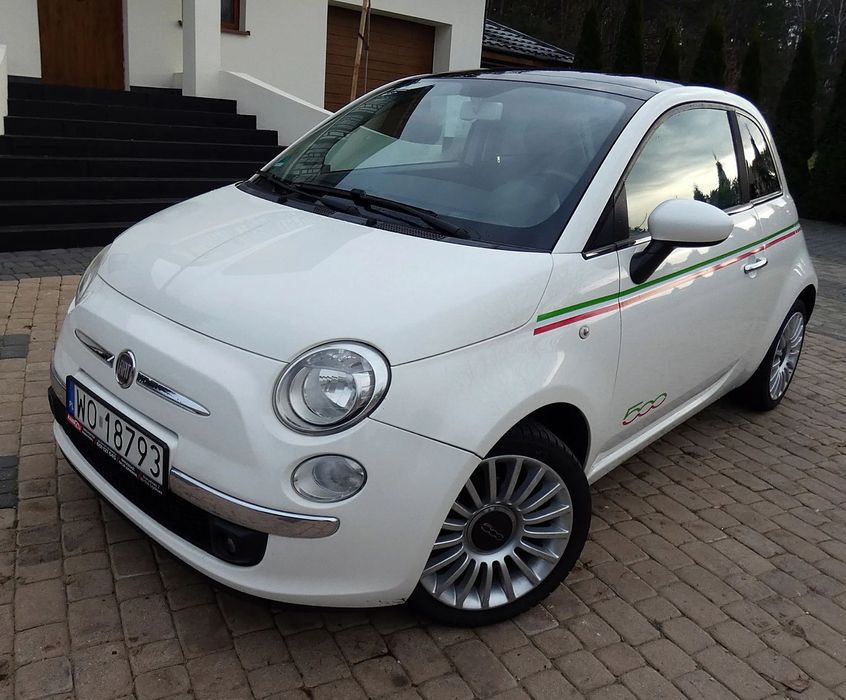 Fiat 500 160 tyś km*Benzyna*Panorama*Czarny dach*Biała kier.*2x koła*Gwarancja