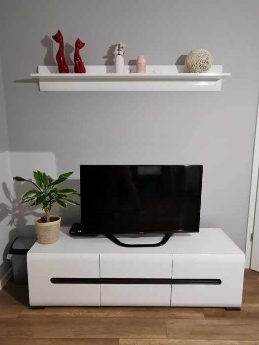 Szafka RTV + półka azteca trio biały połysk