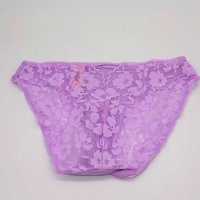 Трусики victoria's secret women's cotton bikini lace back panty purple