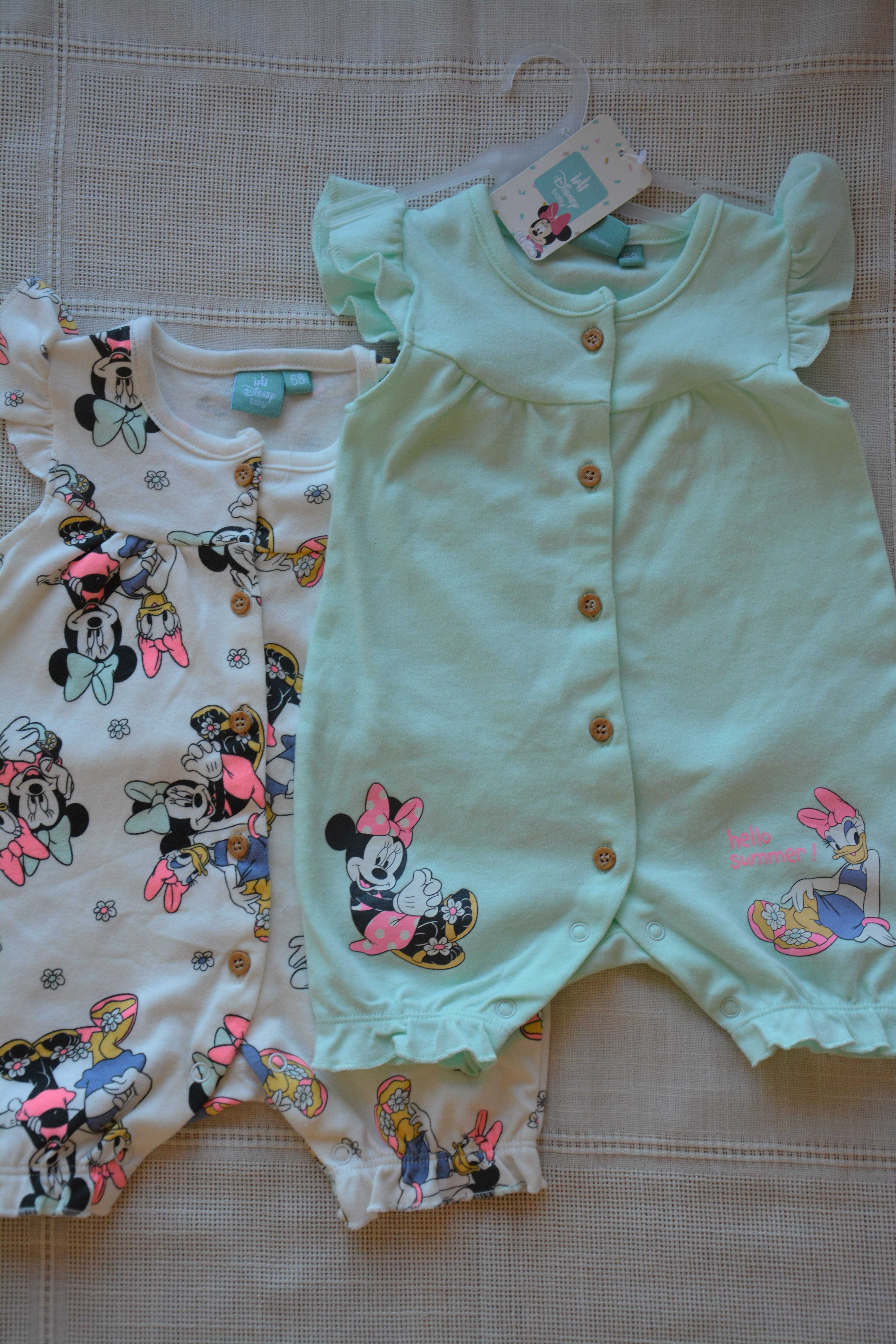 Nowy zestaw dwóch rampersów/body Disney r. 68
