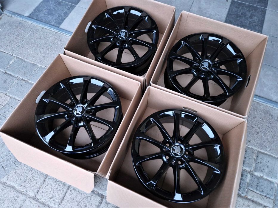 Alufelgi 17 5x112 Skoda Octavia Kodiaq Superb Yeti Karoq Czarne ! 626#