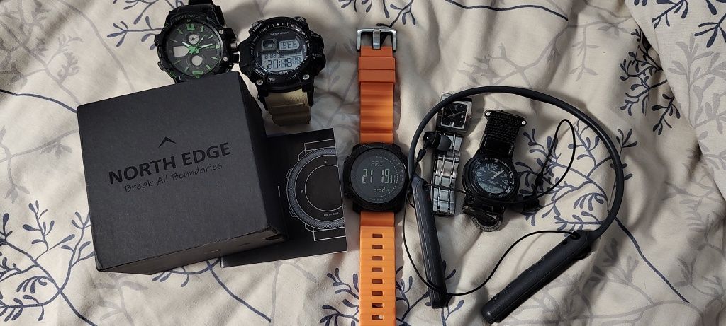 Часы North Edge, Casio, Skmei, TCM и наушники