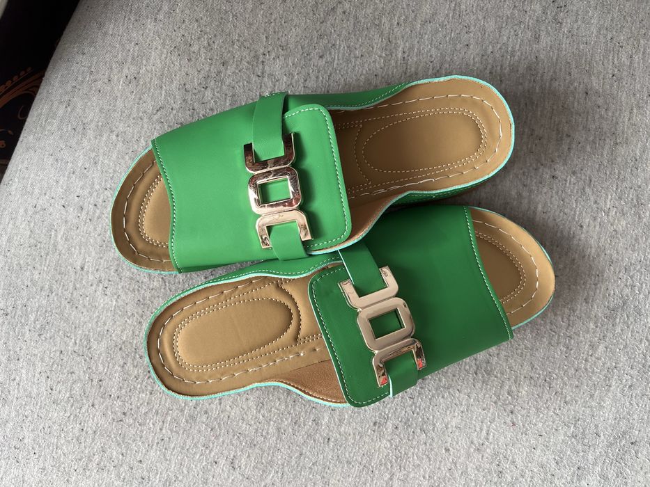 Zielone klapki damskie 26,5 cm