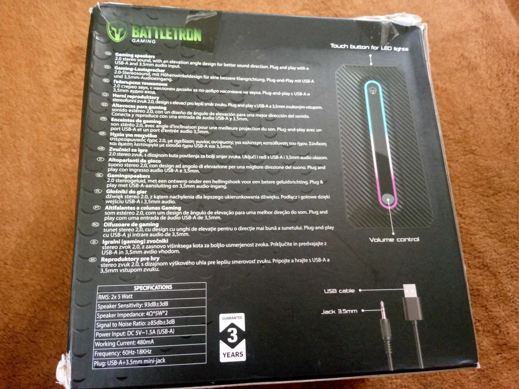 Głośniki gamingowe Battletron z LED