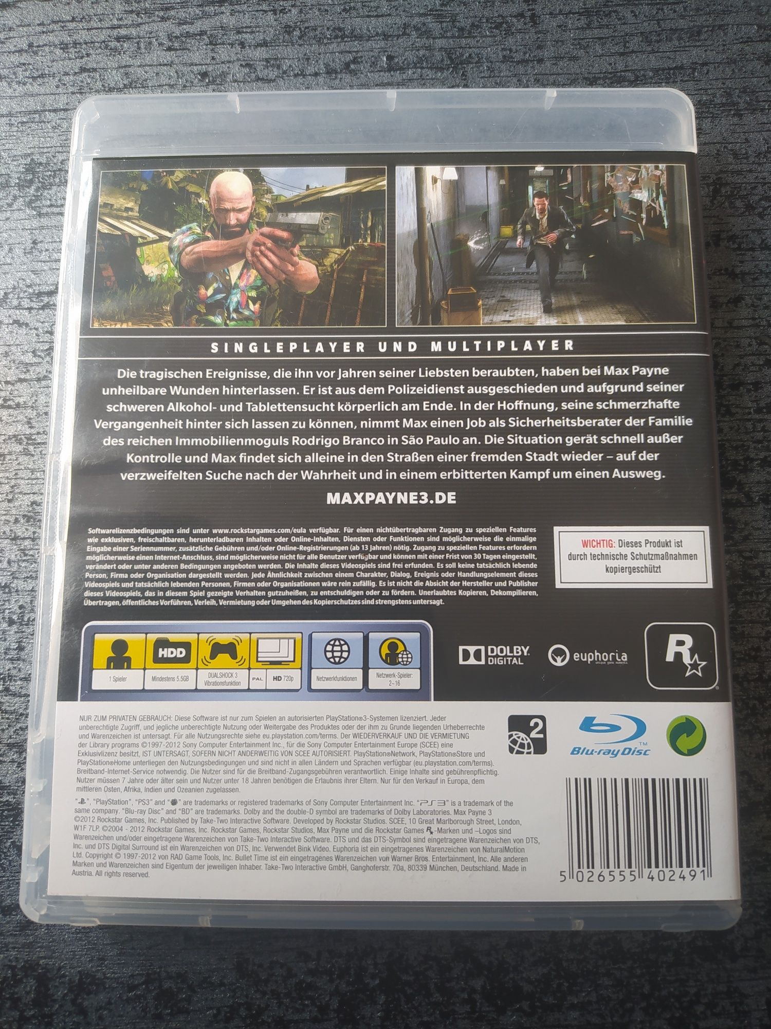 Max Payne 3 ps3 bdb stan
