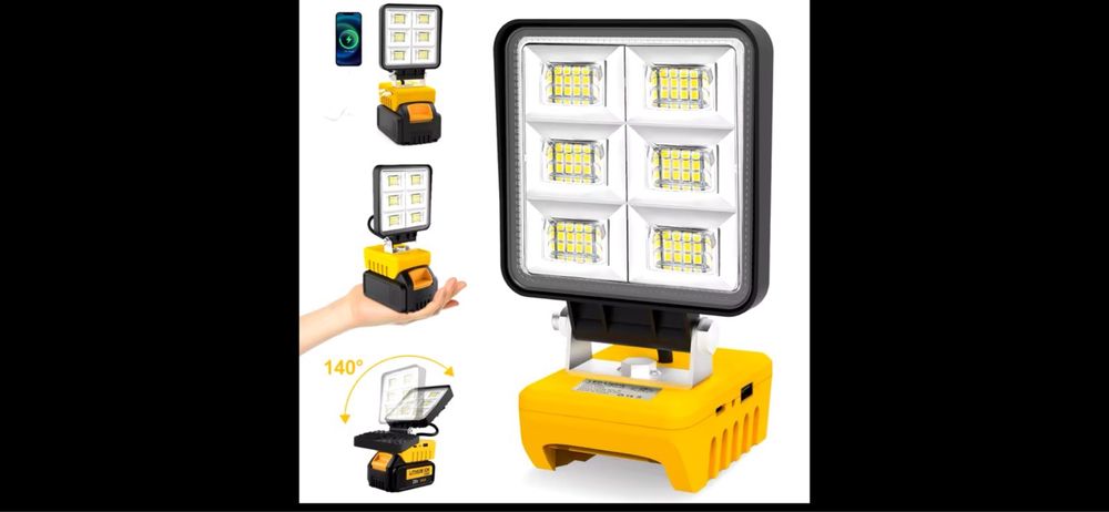 Прожектор лампа  DeWalt USB на аккумулятор