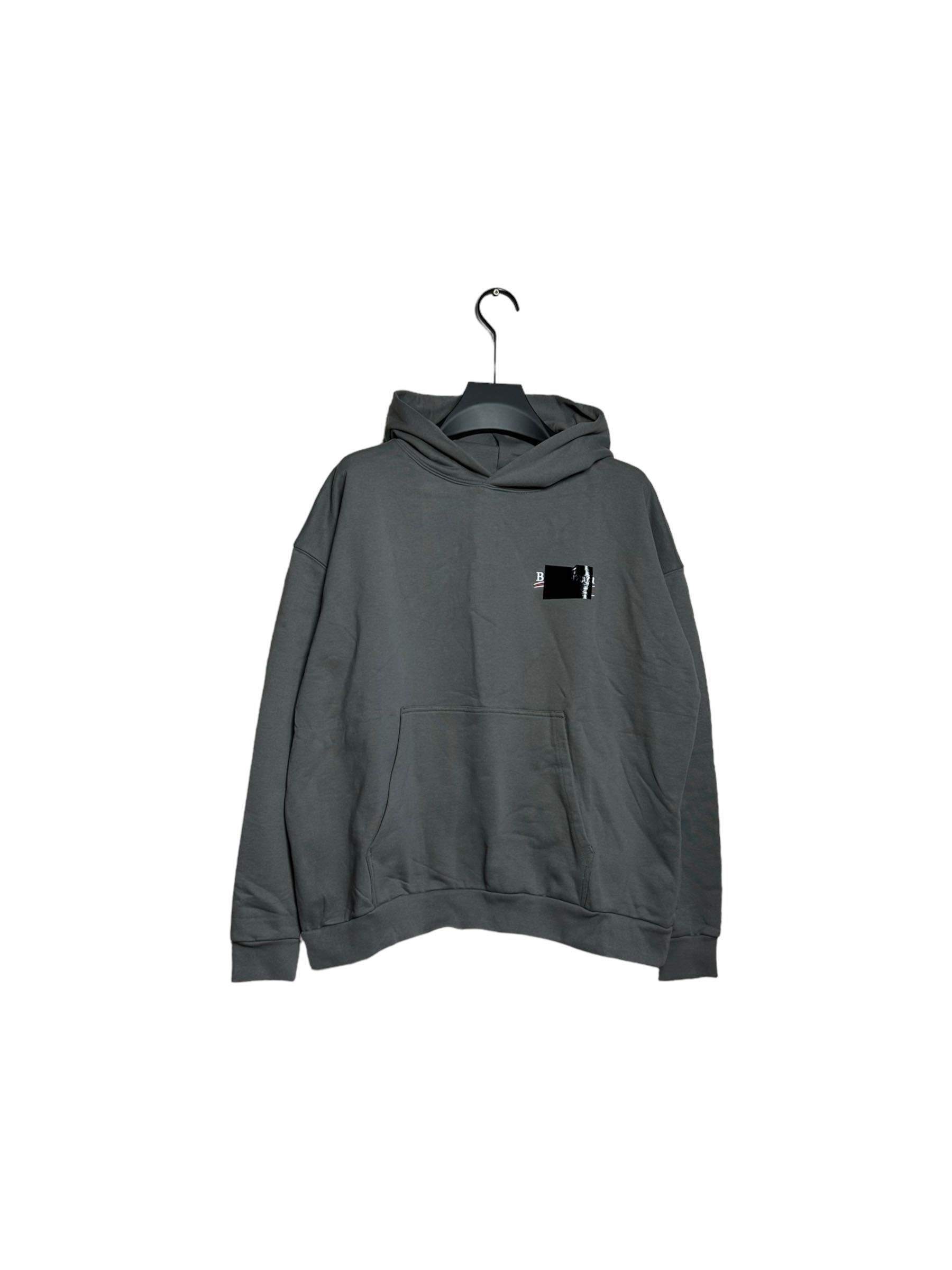 СКИДКА! Balenciaga Logo Tape Grey Hoodie худи оригирал