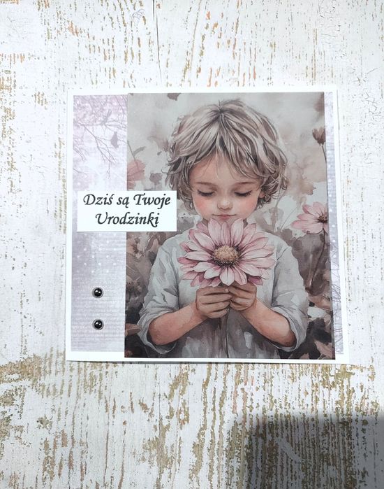 Ręcznie robiona kartka dla chłopca dziecięca