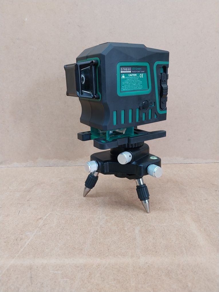 Stroxx 3D Green Laser Płaszczyznowy Krzyżowy Poziomica Laserowa 3x360°