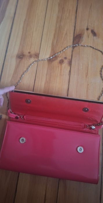 Torebka, kopertówka, błyszcząca, łososiowa na wesele, imprezy