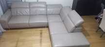 Sofa em pele com chase long