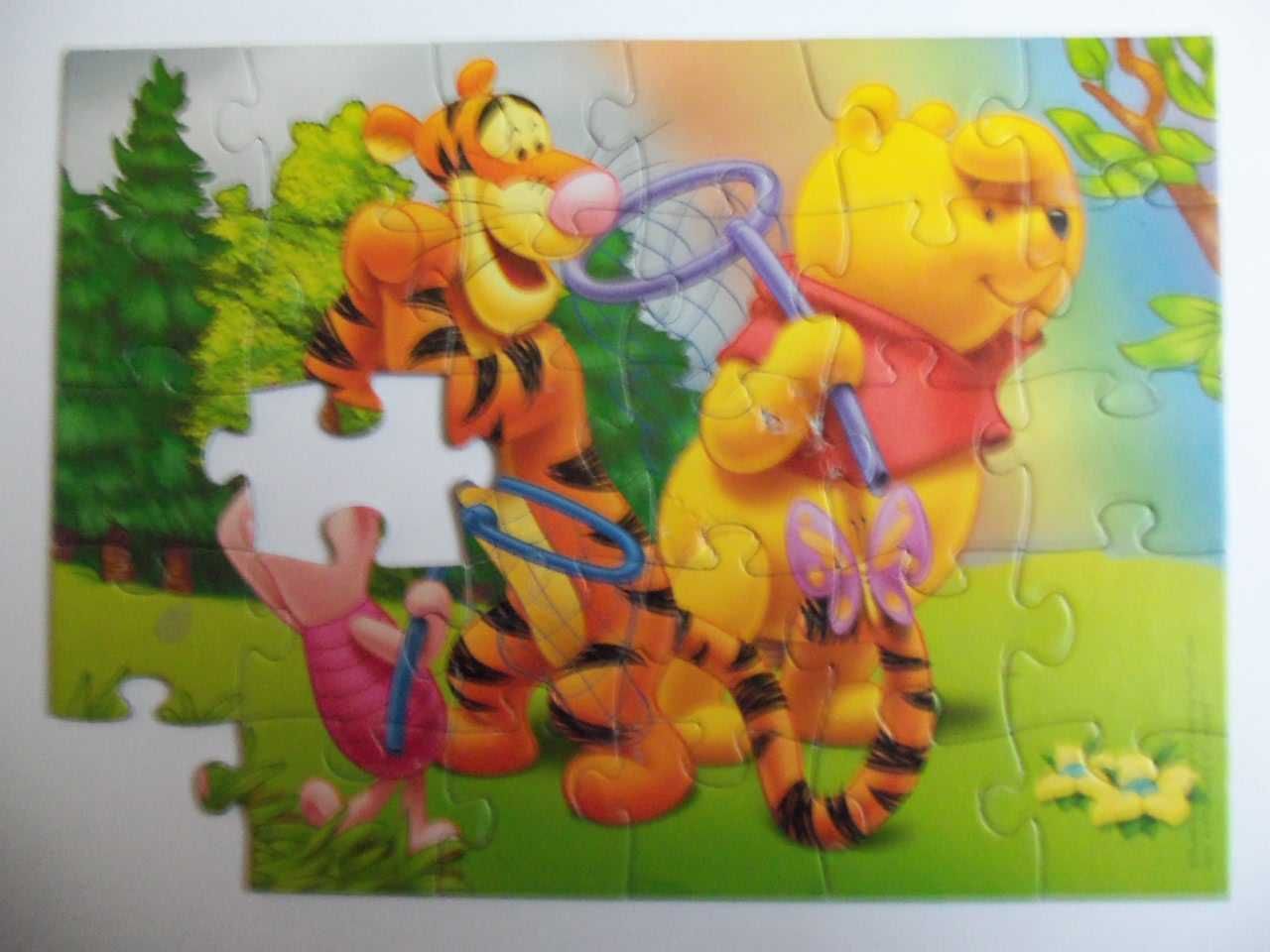Puzzle dla dzieci "Miś i tygrysek" - brak 2 elementów