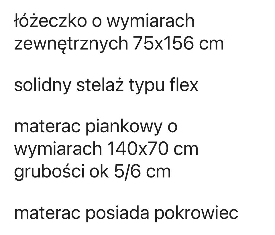 Łóżeczko 140/70