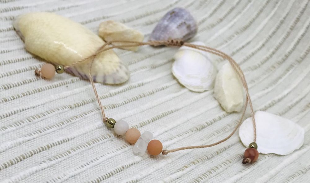 Bransoletka damska z kamieniami,kamień księżycowy,Awenturyn,Hematyt