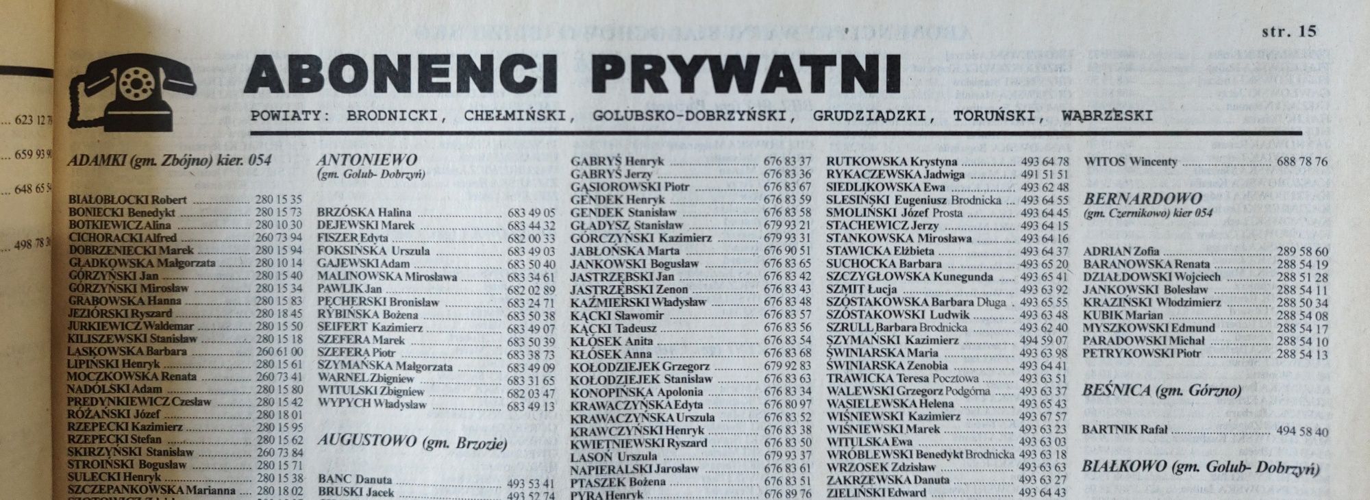 Książka telefoniczna Toruń 2007 r. abonenci, spis firm i instytucji