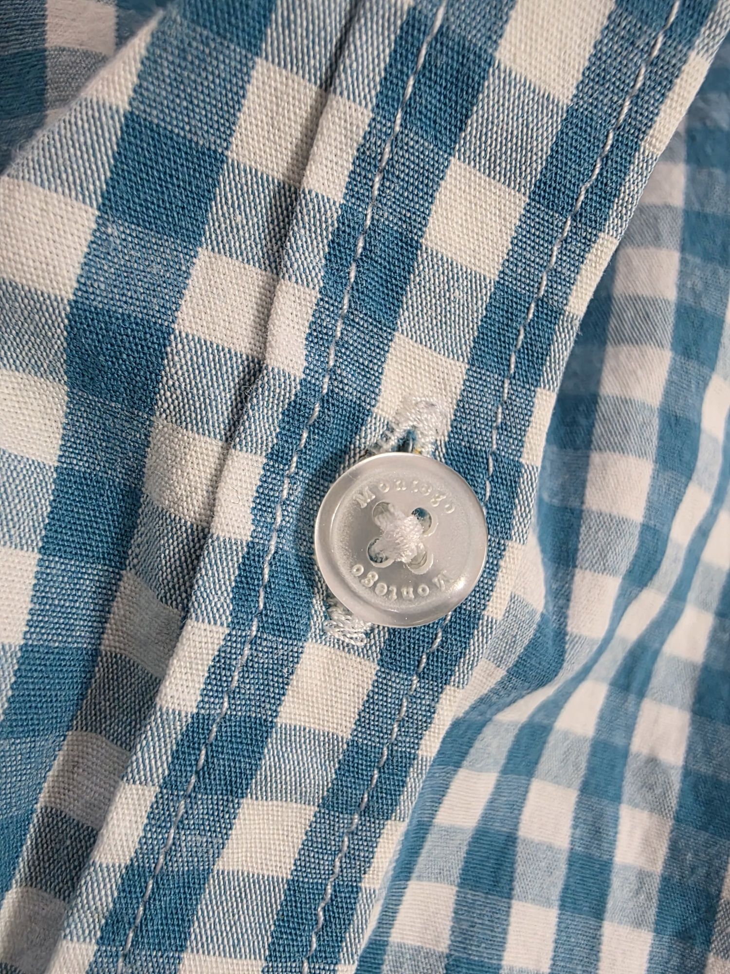 Damska koszula w kratkę niebieska koszula Montego vintage