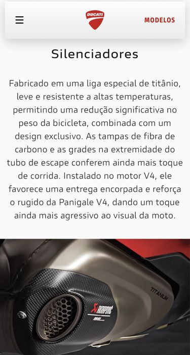 ESCAPE MOTO - SILENCIADOR DUPLO TITANIO AKRAPOVIC DUCATI PERFOMANCE DUCATI PANIGALE V4/S/SP 21-22 E5