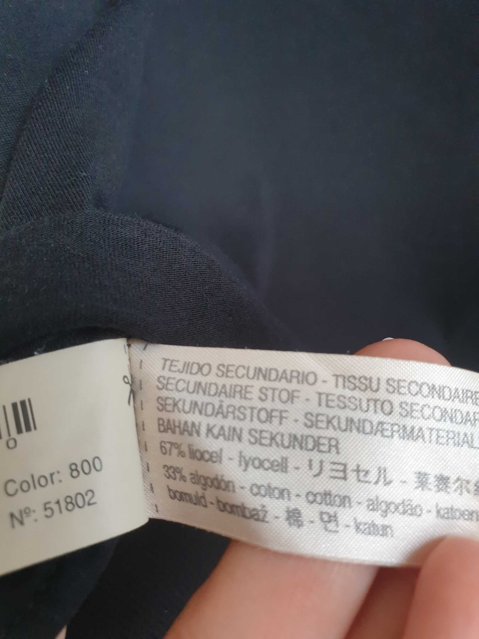 Czarna bluzka t-shirt hiszpanka Massimo Dutti lyocell 40