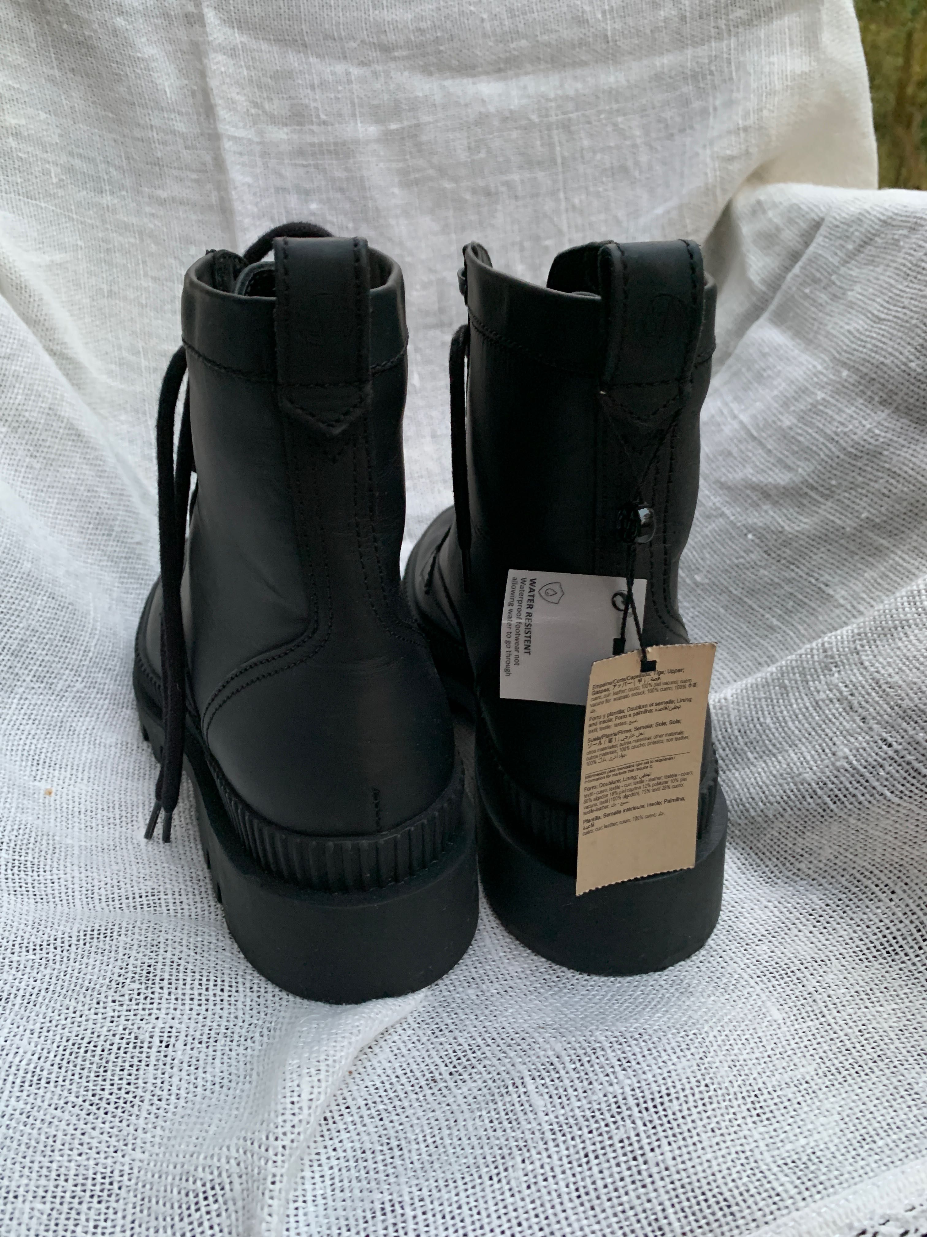 Buty damskie trapery skórzane Massimo Dutti 40 botki sznurowane