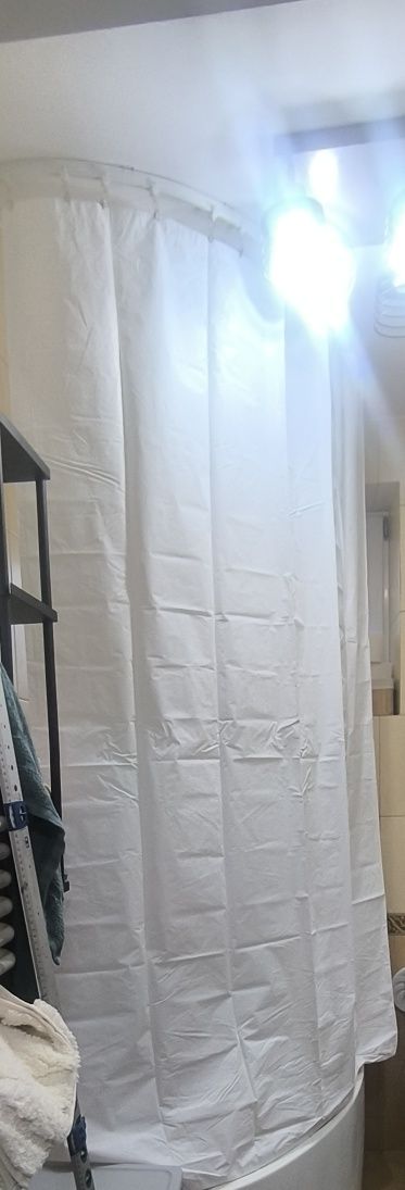 Zestaw  zakrzywiona szyna sufitowa narożna wanna zasłona prysznicowa