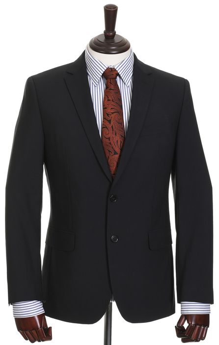 PIERRE CARDIN elegancka czarna marynarka męska wełna strecz r. 48