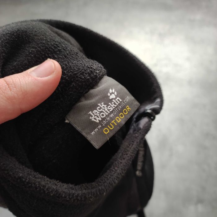 MĘSKA Bluza Rozpinana Czarna Polar Nanuk Jack Wolfskin Haft Trekking