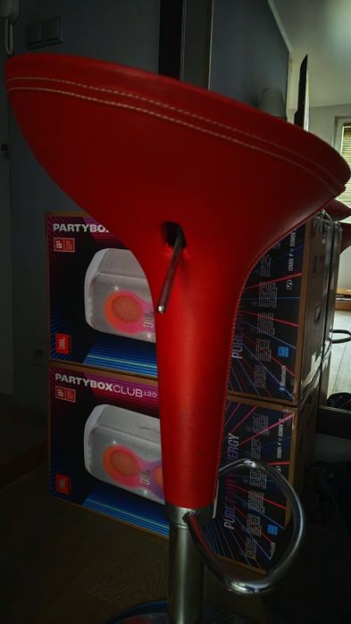 Hoker Krzesło barowe CZERWONE regulowana wysokość + gratis poduszka