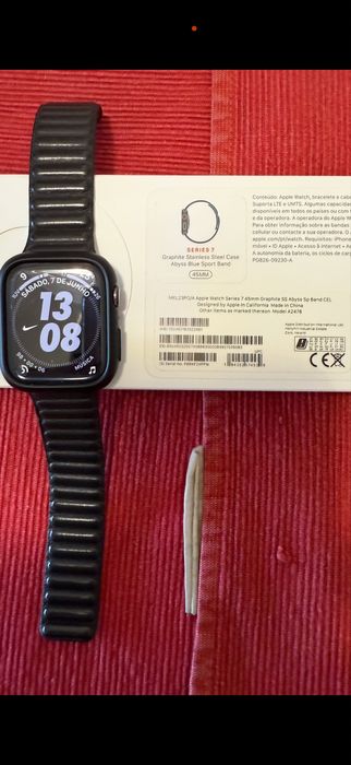 Apple watch 7 45mm Stanless Seel (Aço) safira 5G