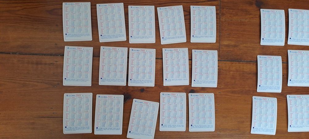 34 calendários várias coleções 1989