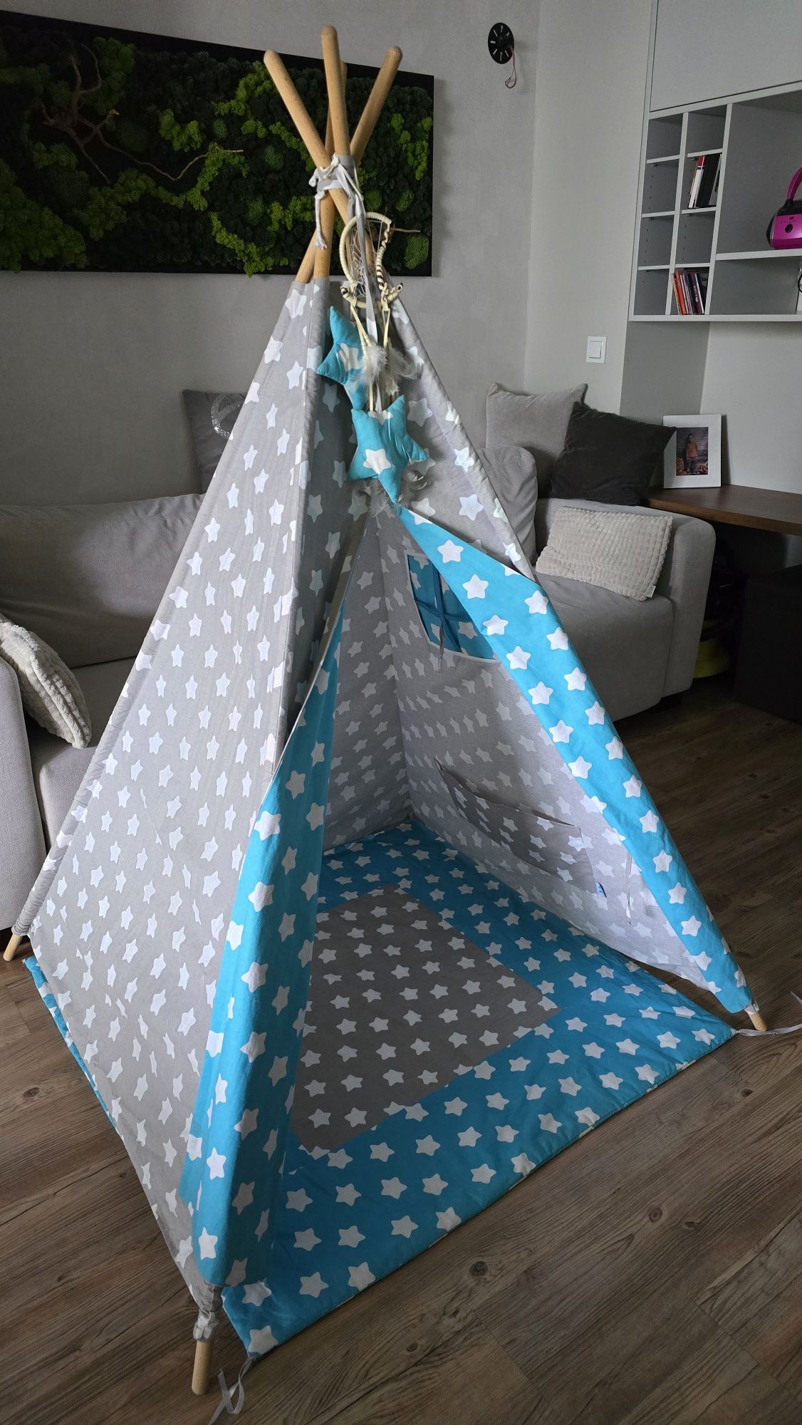 Namiot TIPI W GWIAZDKI z okienkiem i podłogą