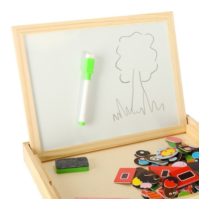 Tablica Magnetyczna Kredowa Wielofunkcyjna Farma + Kreda Marker Gąbka