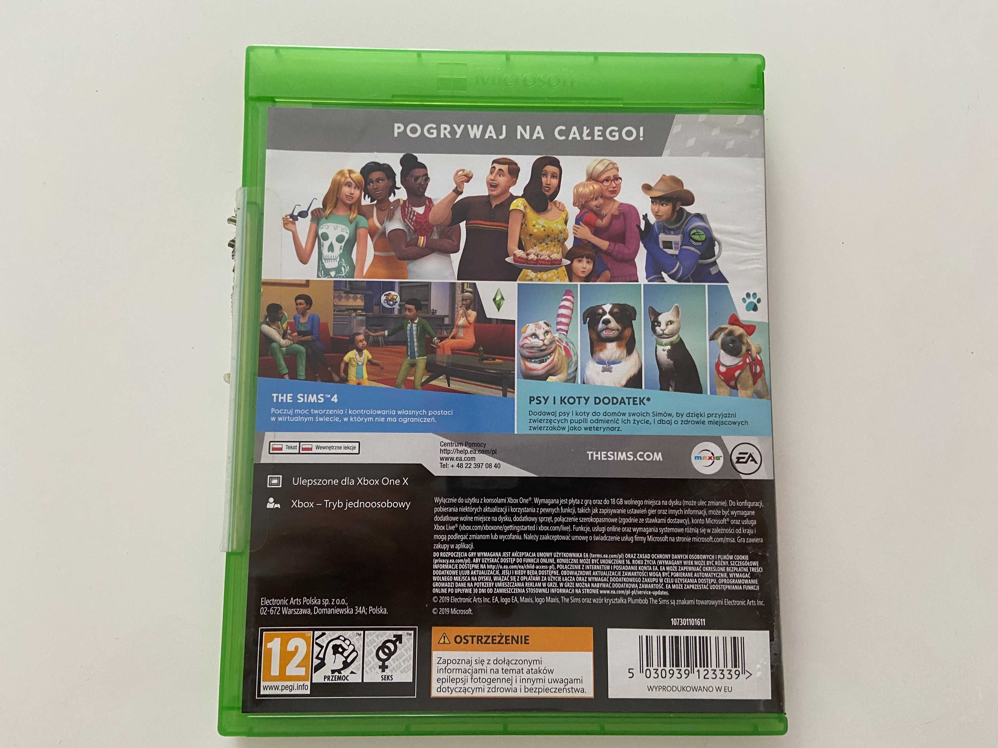 Sims 4 + Sims 4 Psy i Koty Xbox One XONE Zestaw Specjalny